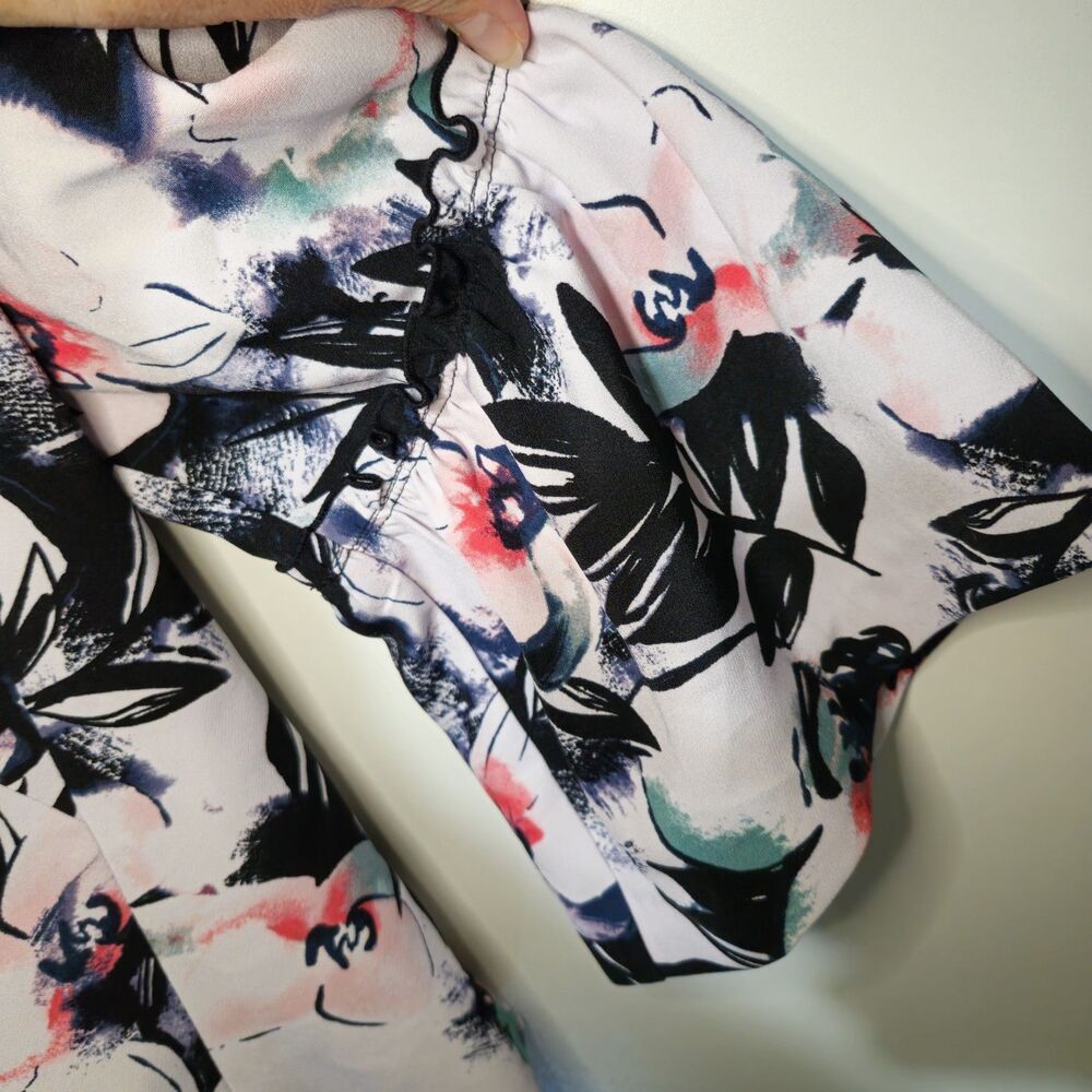 Lane Bryant Open Front Bell Sleeve Blazer Women's Plus Size 18/20 Floral Lined - Picture 3 of 10